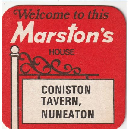 BEER MAT - MARSTONS BREWERY - CONISTON TAVERN, NUNEATON - (Cat No 120) - (1979)