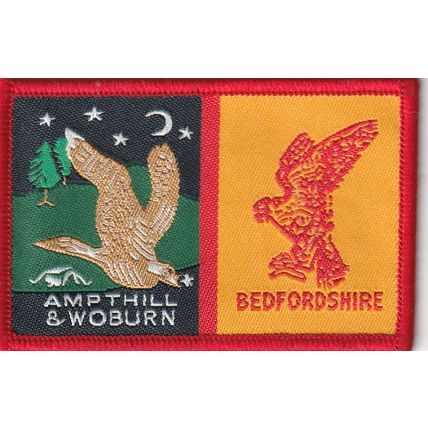 Scout Double Badge UK Bedfordshire/Ampthill & Woburn - White Back (M101)