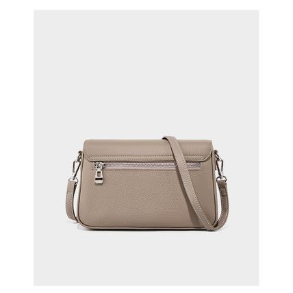 Ladies'Cowhide Shoulder Bag Tote Handbag Grey