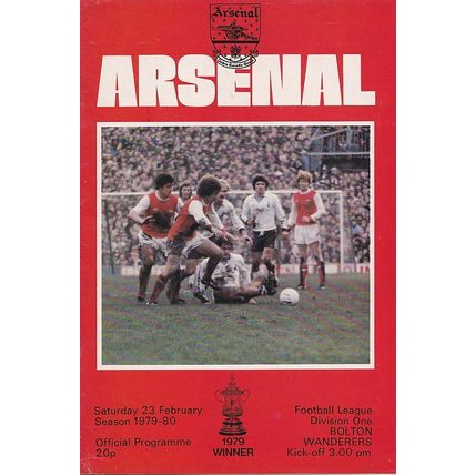 ARSENAL v BOLTON WANDERERS LEAGUE DIVISION ONE 1979/80