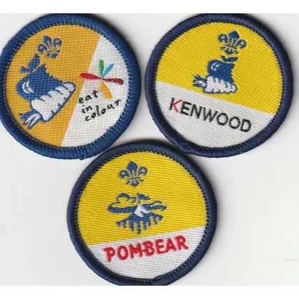 Scout Badges - 3 x Beaver Sponsored - 2000's - White/Black Backs (BY186)