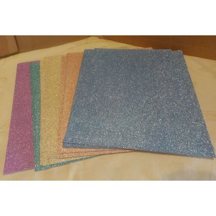 35 x A4 Sheets of Soft Glitter Paper in Various Colours (approx 170gsm) - NEW