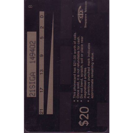 Multi Racial Culture S'pore $20 Telephone Card (Used)