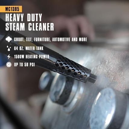 Mcculloch MC1385 Deluxe Canister Steam Cleaner, 2-Hour Runtime, Chemical-Free, 2