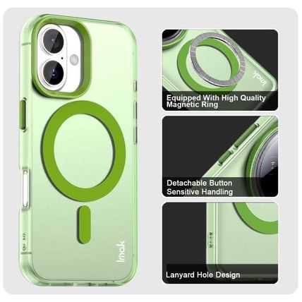 Imak Candy Series TPU+PET MagSafe Shockproof Green Case for iPhone 16