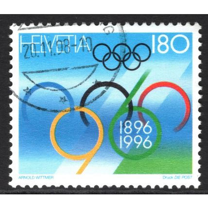 SWITZERLAND 1996: MODERN OLYMPIC GAMES CENTENARY - 180c USED (G21)