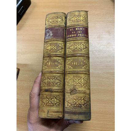1824 The Book Of Common Prayer In Two Volumes 2.7kg Leather Books (EV3)