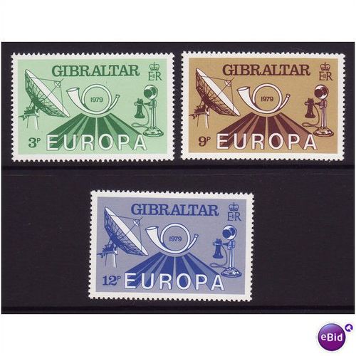 GIBRALTAR 1979 EUROPA COMMUNICATIONS SET 3 V U/M