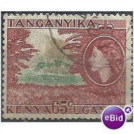 KUT 1954 SG174 65c Blueish-Green & Brown-Purple Fine Used.