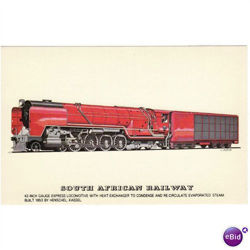 Railway Postcard South Africa Express Henschel 4-8-4 Heat Exchanger Loco