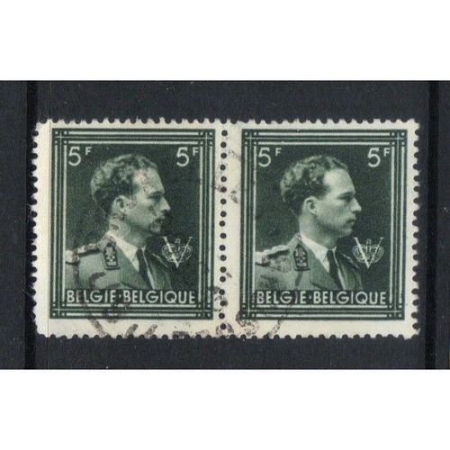 BELGIUM 1944 "V" VICTORY 5f PAIR USED