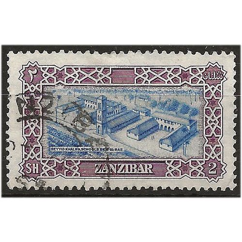 Zanzibar 1952 SG349 2/- Bright Blue & Deep Purple Fine Used . ..