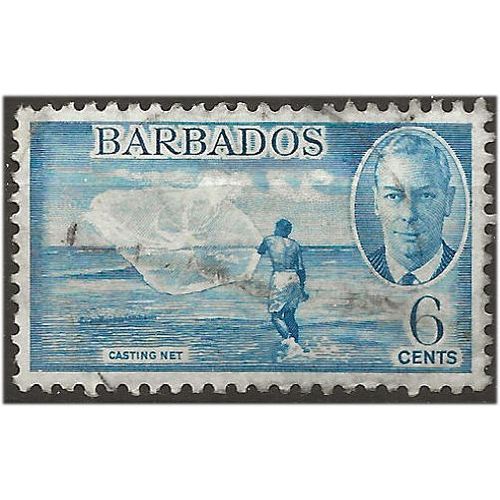 Barbados 1950 SG275 6c Light Blue Fine Used . ..