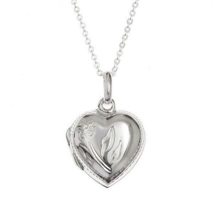 Sterling silver opening Heart locket pendant. 23mm approx On 18" Silver Chain