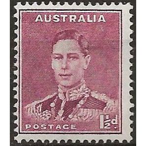 Australia 1941 SG182 1 1/2d Maroon Mounted Mint .