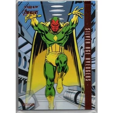 2022 FLEER ULTRA AVENGERS SILVER AGE ' ORANGE FOIL ' card # 114 VISION