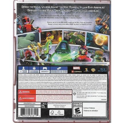 Lego Marvel Super Heros Game PS4 PlayStation 4 2104040 Rated E Bluray Disc &Case
