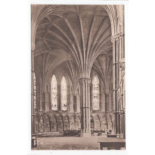 Chapter House Lincoln Cathedral Postcard 12633a