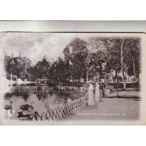 Vintage B&W Postcard - Hampden Park Eastbourne Sussex 1914 pub Welch & son