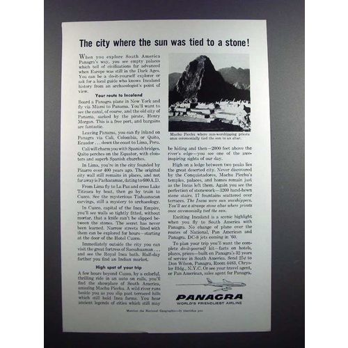 1959 Panagra Airways Ad - Machu Picchu, Peru