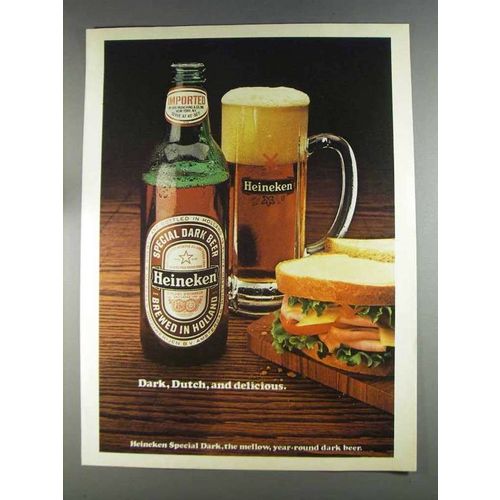 1980 Heineken Special Dark Beer Ad - Dark, Dutch