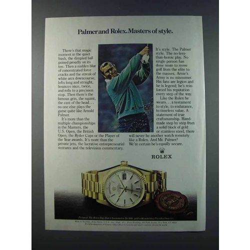 1981 Rolex Day-Date Chronometer Ad - Arnold Palmer