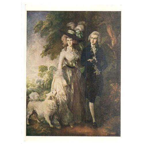 THE MORNING WALK by Gainsborough unused vintage postcard The Pallas Gallery =