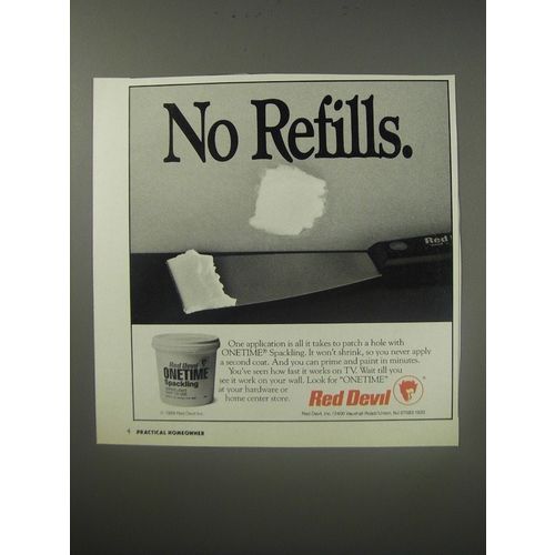 1990 Red Devil Onetime spackling Ad - No refills