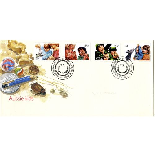 AUSTRALIA 1987 FDC Aussie Kids Set of 4 stamps (SG 1086-1089) - Melbourne 3000 B
