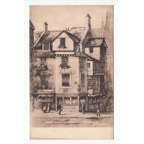 House in which John Knox Died Edinburgh Postcard Publisher W J Hay