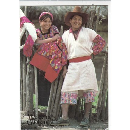 People of San Martin Guatemala Postcard unused Pinhole