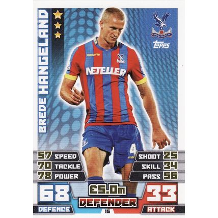 Match Attax Extra 2014/2015 15 Brede Hangeland Crystal Palace