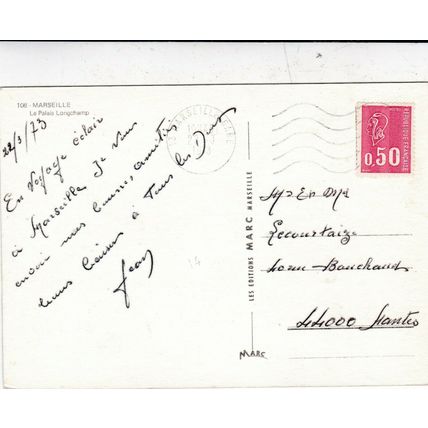 Marseille Palais Longchamp France Postcard 1973 used VGC