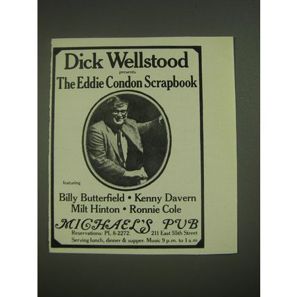 1974 Michael's Pub Ad - Dick Wellstood presents The Eddie Condon Scrapbook