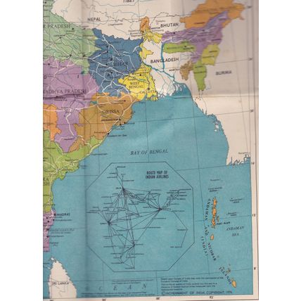 India - 1976 - Official Indian Government Tourist Map