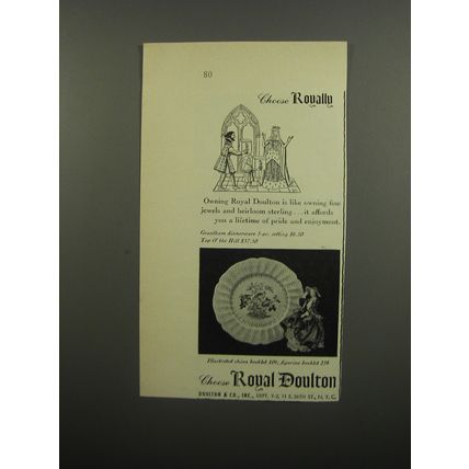 1951 Royal Doulton Grantham Dinnerware Ad - Choose Royally