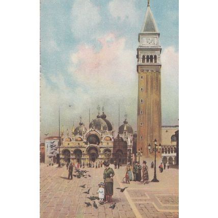 Child Feeding Birds Chiesa Di Marco Campanile Venezia