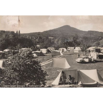 Oberpleis Slebbengebirge German Camping Caravan Real Photo Postcard