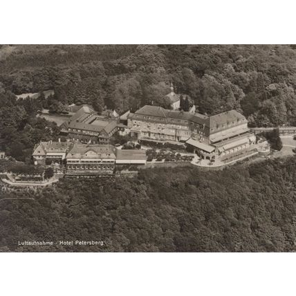 Hotel Petersburg Siebengebirge Luftaufnahme German Real Photo Postcard