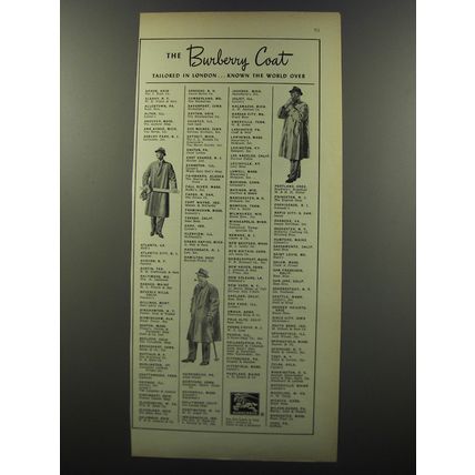 1953 Burberry Coat Advertisement - The Burberry coat tailored in London