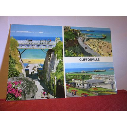 multiview, CLIFTONVILLE, MARGATE, KENT used postcard by John Hinde 1977 pm =