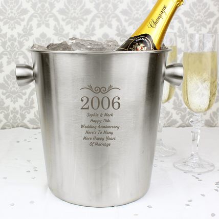 Ice Bucket Stainless Steel personalised dad father son couples mum anniversary