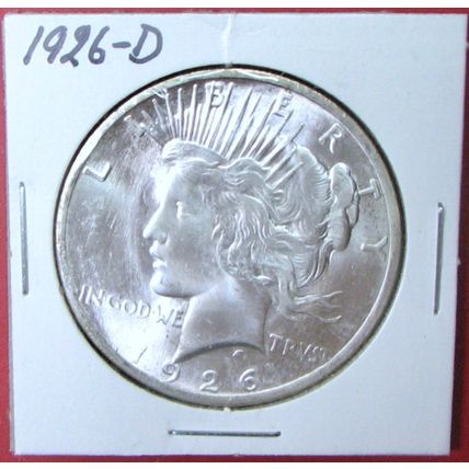 1926-D Peace Dollar. This Coin is a replica and contains NO precious metal.