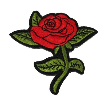 Rose Iron On Patch Flower Badge Decoration Motif Badges Applique Plant Leaf P342