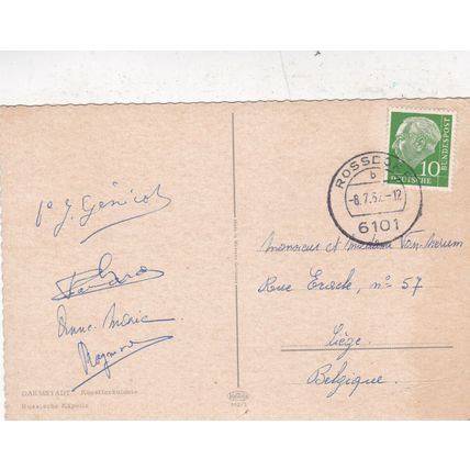 Darmstadt Kunstlerkolonie Germany Postcard posted 1952 creased