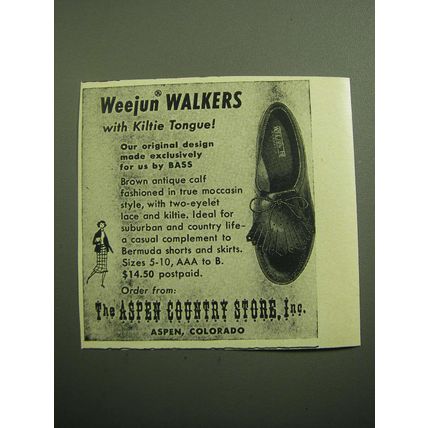 1958 Aspen Country Store Bass Weejun Walkers Shoes Advertisement