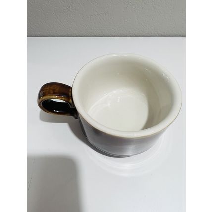 Hall Mug Pottery Soup Bowl Brown Handle Drinkware Vintage