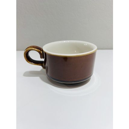 Hall Mug Pottery Soup Bowl Brown Handle Drinkware Vintage