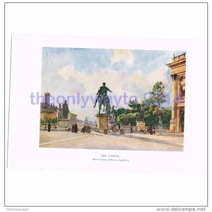 Capitol (Statue of Marcus Aurelius), Rome, Italy, Book Illustration, 1925