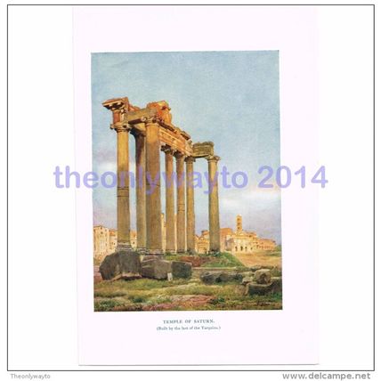 Temple of Saturn, Rome, Italy, Book Illustration (Print), 1925